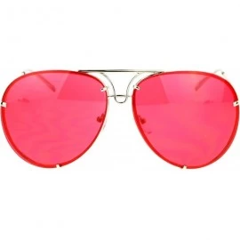 Rimless Retro Vintage Rimless Color Oceanic Lens Pilot Sunglasses - Red - CG12N5GDIO0 $23.15