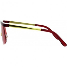 Shield 80s Cyber Punk Flat Top Shield Robotic Panel Sunglasses - Red - C418HR7CGCM $11.71