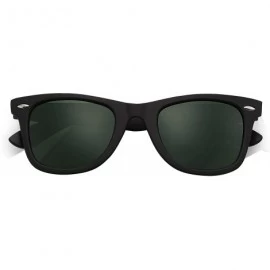 Round Stylish 80th Retro Unisex Polarized Sunglasses UV400 Classic Vintage Chic - Black -Green - C518DUZDTOS $10.90