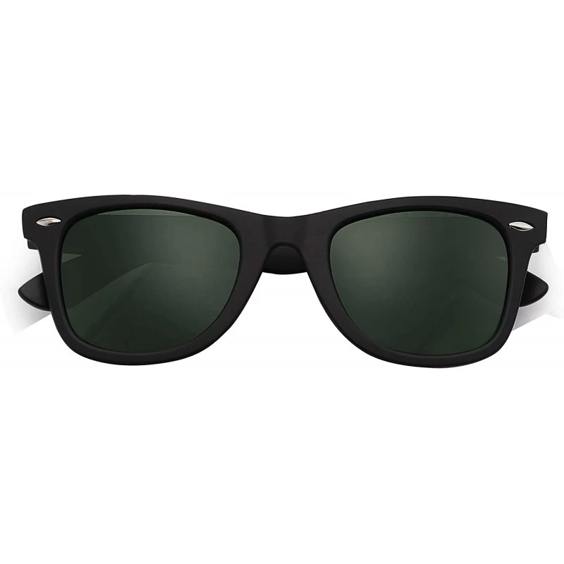 Round Stylish 80th Retro Unisex Polarized Sunglasses UV400 Classic Vintage Chic - Black -Green - C518DUZDTOS $18.83