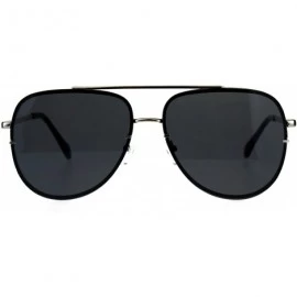 Rectangular Mens Classic Luxury Designer Pilots Fashion Sunglasses - Silver Black - CM18CIAXWYH $26.98