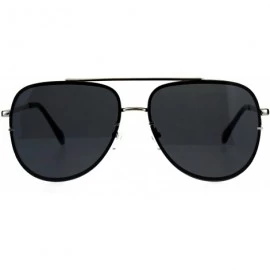 Rectangular Mens Classic Luxury Designer Pilots Fashion Sunglasses - Silver Black - CM18CIAXWYH $13.49