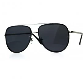 Rectangular Mens Classic Luxury Designer Pilots Fashion Sunglasses - Silver Black - CM18CIAXWYH $13.49