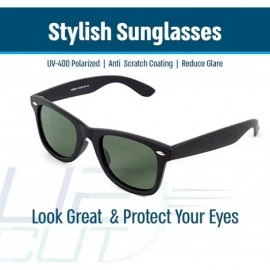 Round Stylish 80th Retro Unisex Polarized Sunglasses UV400 Classic Vintage Chic - Black -Green - C518DUZDTOS $18.83