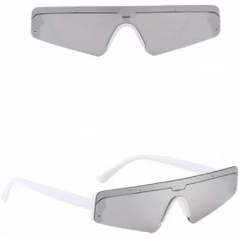 Goggle Unisex One Piece Vintage Eye Sunglasses Retro Eyewear Fashion Radiation Protection - Gray - C818NKMI87Z $8.69