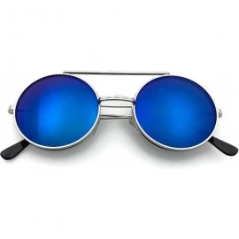 Round Vintage Steam Punk Round Flip Up Sunglasses for Men and Women Retro Metal Frame - CP19C98IC2K $12.00