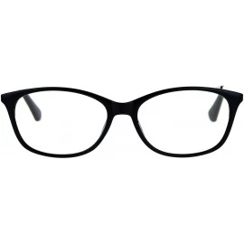 Rectangular Womens Magnified Reading Glasses Oval Rectangular Designer Frame - Black Gold - CP186UXHY0M $7.83