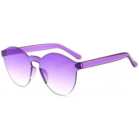 Round Unisex Fashion Candy Colors Round Outdoor Sunglasses Sunglasses - Purple - CT190R0KSXR $11.41