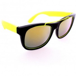 Wayfarer Retro Wayfarer Neon Rubber Outline Sunglasses - Yellow - CK12HSCR7RN $30.52