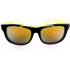 Wayfarer Retro Wayfarer Neon Rubber Outline Sunglasses - Yellow - CK12HSCR7RN $19.02