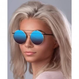 Round Round Designer Sunglasses for Women Men Double Bridge UV400 Protection Flat Lens - CD18DXYZZIW $10.25