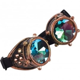 Goggle Steampunk Goggles Festival Kaleidoscope Glasses with Rainbow Prism Lens - Old Sliver - CW18SZWKWEQ $8.66