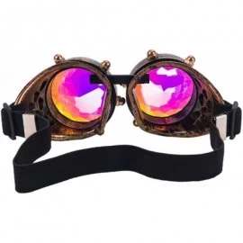 Goggle Steampunk Goggles Festival Kaleidoscope Glasses with Rainbow Prism Lens - Old Sliver - CW18SZWKWEQ $8.66