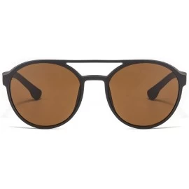 Rectangular Women's Fashion Cat Eye Shade Sunglasses Integrated Stripe Vintage Glasses Luxury Accessory (Brown) - Brown - CZ1...