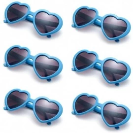 Aviator 6 Neon Colors Heart Shape Party Favors Sunglasses - Multi Packs - 6-pack Blue - CB183LNDE5L $23.90