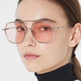 Aviator 2020 Retro Round Sunglasses Women Designer Mirror Sun Glasses Female Vintage Lunetteeil Femme - Silverpink - CP198ZAH...