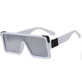 Shield Classic Flat Top Shield Sunglasses for men women Oversized sunglasses square sunglasses retro sunglasses - 8 - C6193LL...