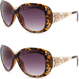 Oversized Designer Women oversized Fashion Sunglasses P4007 - 2 Pcs Tort-gradientsmoke & Tort-gradientsmoke - CQ12K2ZMSIL $33.14