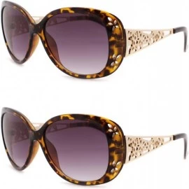 Oversized Designer Women oversized Fashion Sunglasses P4007 - 2 Pcs Tort-gradientsmoke & Tort-gradientsmoke - CQ12K2ZMSIL $18.37
