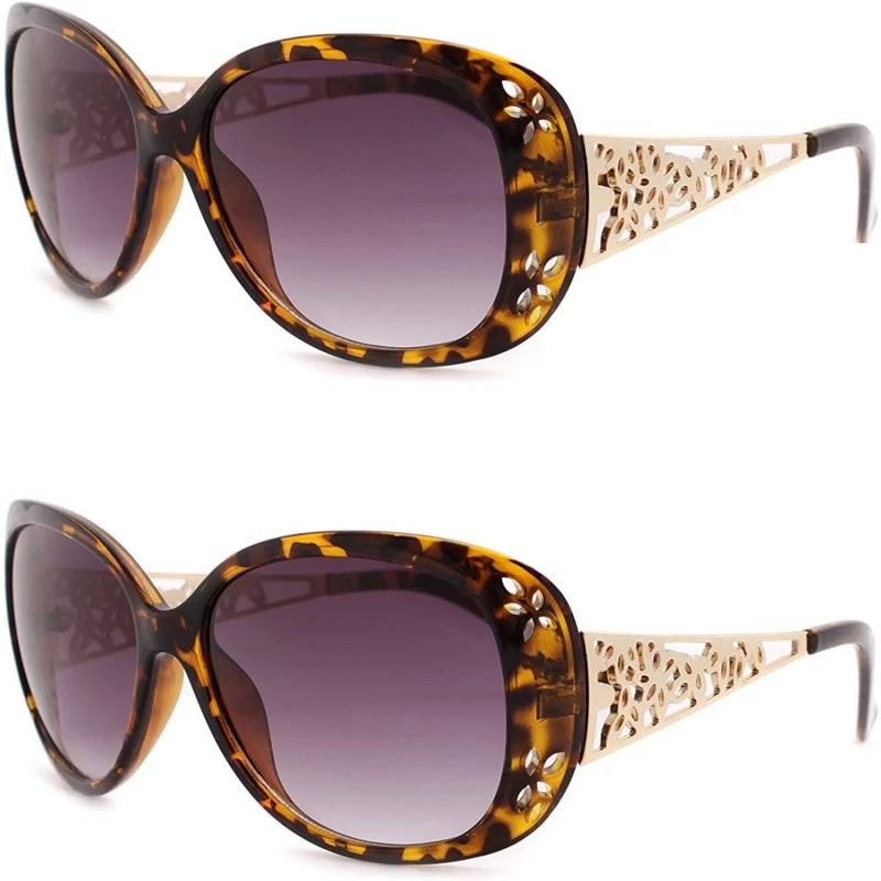 Oversized Designer Women oversized Fashion Sunglasses P4007 - 2 Pcs Tort-gradientsmoke & Tort-gradientsmoke - CQ12K2ZMSIL $30.75
