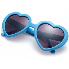 Aviator 6 Neon Colors Heart Shape Party Favors Sunglasses - Multi Packs - 6-pack Blue - CB183LNDE5L $11.47