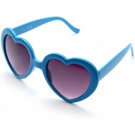 Aviator 6 Neon Colors Heart Shape Party Favors Sunglasses - Multi Packs - 6-pack Blue - CB183LNDE5L $11.47