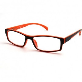 Rectangular 6904 SECOND GENERATION Semi-Rimless Flexie Reading Glasses NEW - Z4 Matte Black Orange 2 Tone - CQ18EWZUN30 $37.09