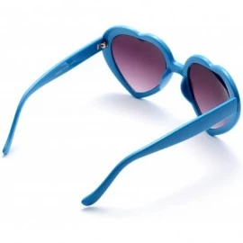 Aviator 6 Neon Colors Heart Shape Party Favors Sunglasses - Multi Packs - 6-pack Blue - CB183LNDE5L $23.90