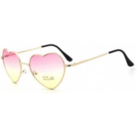 Goggle Fashion Heart Shaped Sunglasses Women Metal Clear Red Lens Glasses Sun Mirror Oculos De Sol - C4 Red - CO199C65H9O $24.22