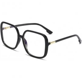 Rectangular Ultralight Retro Big Square Sunglasses Women Rectangular Frame Tint Flat Lenses - Clear Lenses - C5196D8GQQZ $25.36
