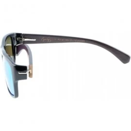 Wrap Quality Spring Hings Wood Temples Polarized Sunglasses Green Mirror - Green Mirror - C912EEH1Y1F $13.85
