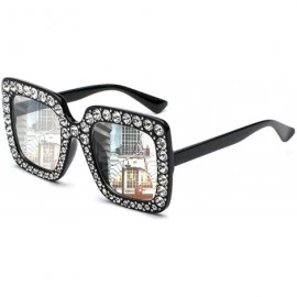 Square Black Sales Friday Deals Cyber Sales Monday Deals Week Women Sunglasses - Black Clear - C318EIMWH5T $12.24