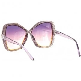 Oversized Sparkling Crystal Cat Eye Sunglasses UV Protection Rhinestone Sunglasses - Pink2046 - C318XRX2REC $31.96