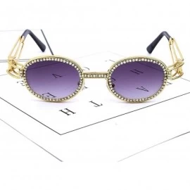 Round Vintage Small Round Diamond Sunglasses Women Fashion Steampunk Colorful Rhinestone Shades UV400 Oculos - Gv0276-6 - CT1...