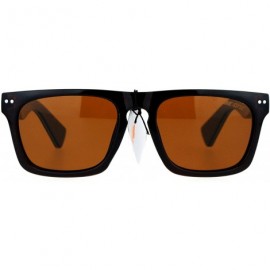 Rectangular Be One Polarized Sunglasses Unisex Classic Square Rectangular Fashion - Brown (Brown) - CB188KML0CQ $27.16