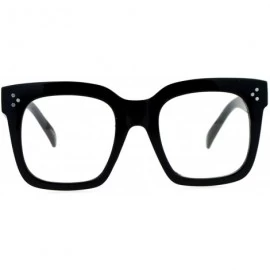 Wayfarer Oversize Thick Plastic Nerd Rectangular Horn Rim Horned Clear Lens Glasses - Shinny Black - CT12H5HA9BV $18.77