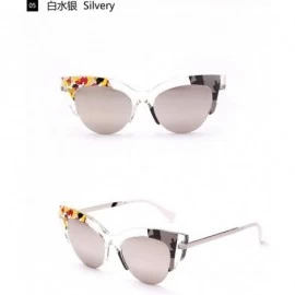 Rimless Cat Eye Sunglasses Ladies Sunglasses Glasses New Personality Sunglasses - White Mercury - CZ18UUWZRD7 $35.58