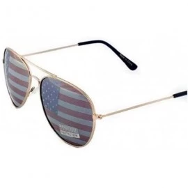 Aviator 1 Pcs US Flag Aviator Sunglasses Patriotic United States Stars Stripes - Choose Color - Gold - CI18MH33N05 $12.84