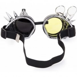 Goggle Kaleidoscope Glasses Double Ocular Loupe Cosplay Steampunk Goggles - Old Silver - CA18SNKHZQ4 $17.82