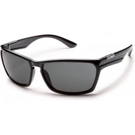 Square Cutout Polarized Sunglasses - Black - CJ11IF8MWRP $65.94