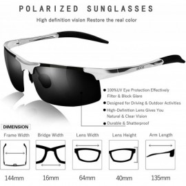 Aviator Mens Sports Polarized Sunglasses UV Protection Sunglasses for Men 8177s - Silver Frame Gray Lens - CU11TNSOO5J $19.68