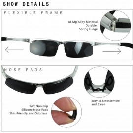 Aviator Mens Sports Polarized Sunglasses UV Protection Sunglasses for Men 8177s - Silver Frame Gray Lens - CU11TNSOO5J $19.68