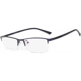 Rimless Mens Half rim Commercial Optical Myopia Frame Suit Prescription Eyewear - Blue - CW182ETRLQ5 $20.69