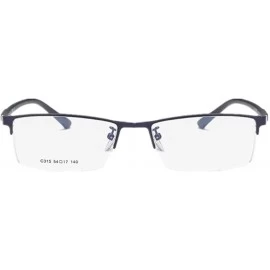 Rimless Mens Half rim Commercial Optical Myopia Frame Suit Prescription Eyewear - Blue - CW182ETRLQ5 $12.63