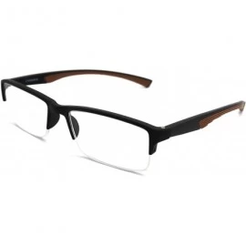 Rimless 6904 SECOND GENERATION Semi-Rimless Flexie Reading Glasses NEW - A3 Brown - C218WYD40SG $33.50