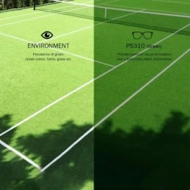 Sport Alpha Yellow White Tennis Sunglasses with ZEISS P310 Green Tri-flection Lenses - CP18KLA4I3Q $31.94