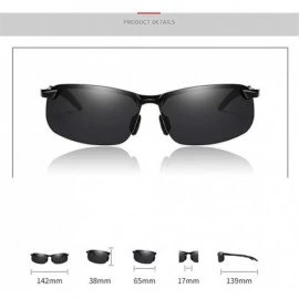 Rimless UV Protection Sunglasses for Women Men Semi-rimless frame Rectangle Acrylic Lens Metal Frame Sunglass - Black - C3190...