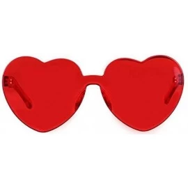 Square Fashion Rimless One Piece Clear Lens Color Candy Sunglasses - 3 Pack Heart- Combination - C718M5TOLCX $12.73