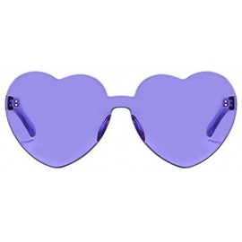 Square Fashion Rimless One Piece Clear Lens Color Candy Sunglasses - 3 Pack Heart- Combination - C718M5TOLCX $12.73