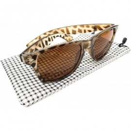 Round New Permium Mens & Womens polarized Sunglasses with Gray Lenses UV400 free Bag - Leopard - CF18SRC45Q8 $8.02